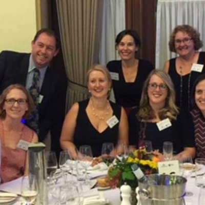 Back (from left):  Professor Paul Mills; Monica Taylor, Jennifer Gibbons.  Front: Associate Professor Peter Billings, Dr Francesca Bartlett, Belinda Bern, Kate Swanson, Professor Heather Douglas, Associate Professor Tamara Walsh.